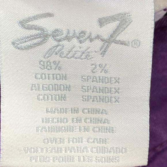 Seven7 Women's Purple Denim Distressed Cropped Stretch Capris Jeans 10 Petite - Picture 9 of 11